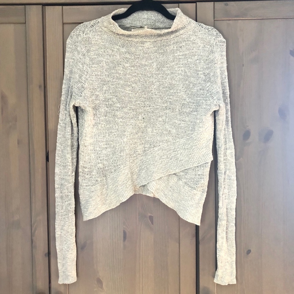 Free People Mock Neck Crop Knit Sweater